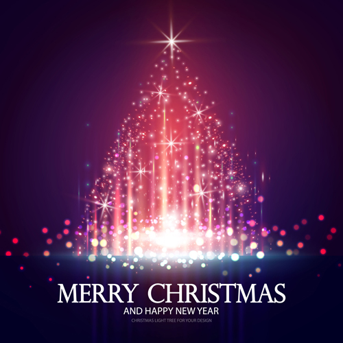 Colored lights christmas tree background graphics