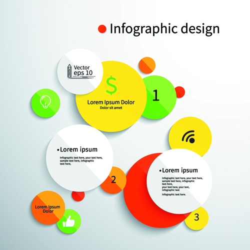 round infographics design vector 04 Colored round infographics design vector 04