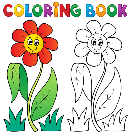 flower coloring book 