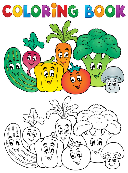 vegetable coloring book 