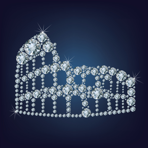 Diamonds with roman arena vector background