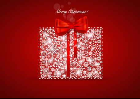 Elegant red background 2015 christmas creative vector 01