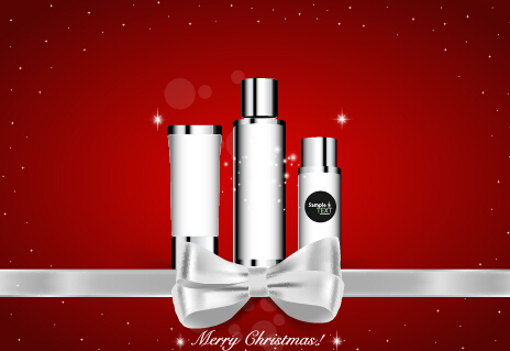 Elegant red background 2015 christmas creative vector 02