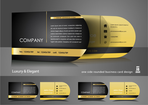 Elipse business cards design vector material 05