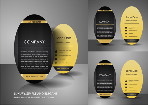 Elipse business cards design vector material 14
