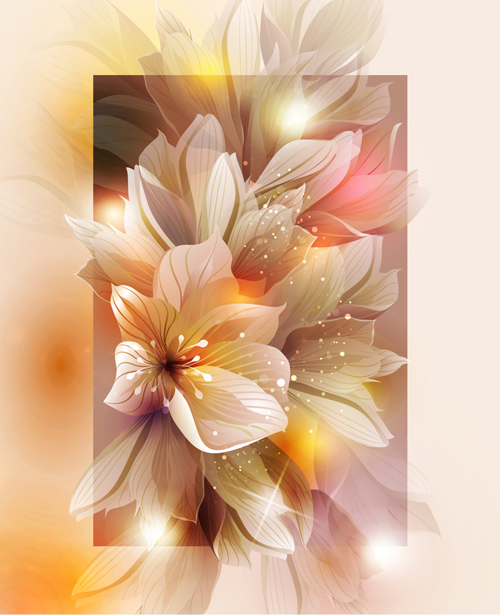 vector background shiny flowers flower Fantasy flower fantasy background 