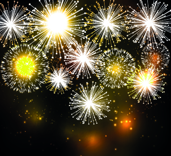 Beautiful Fireworks design vector background 01