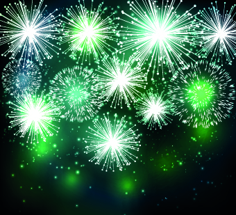 Beautiful Fireworks design vector background 03