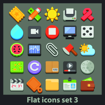 Modern Icons objects vector set 04