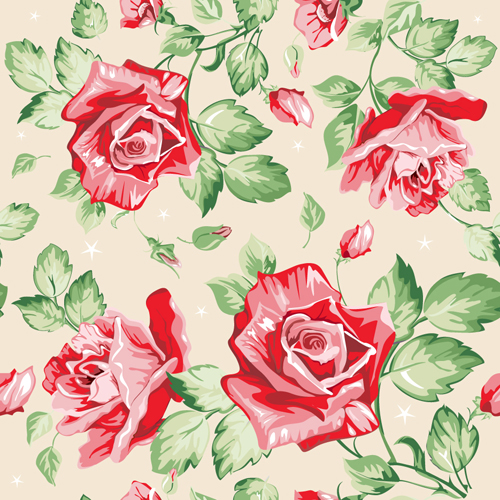 Vivid Flower pattern design vector graphic 02