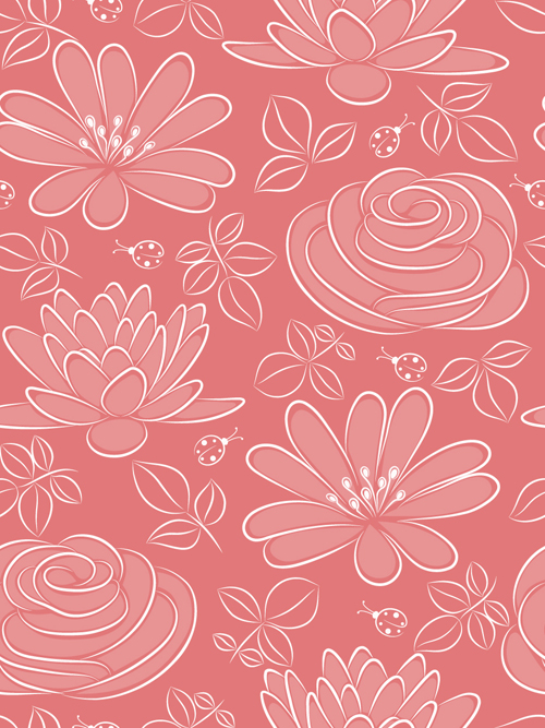 Vivid Flower pattern design vector graphic 05