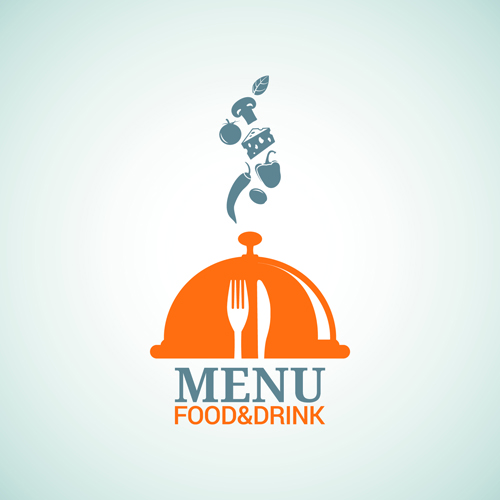 Food with drinks menu logo vector