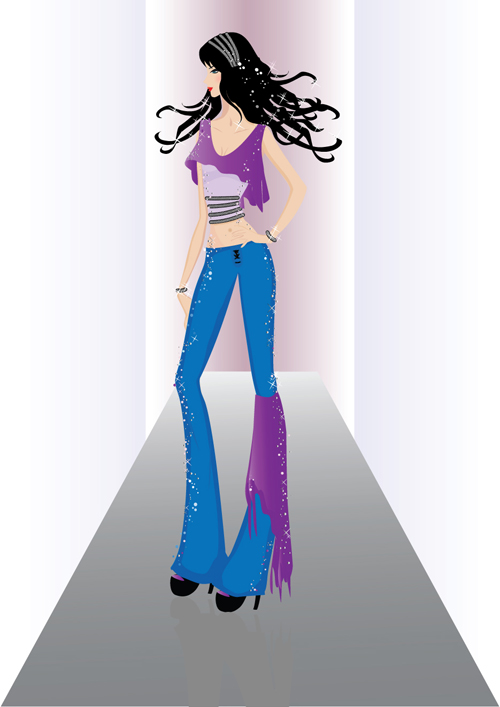 Fashion Party Girls design vector 02