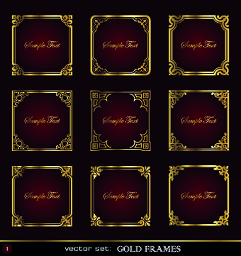 Different Gold frames vector 01