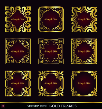 Different Gold frames vector 02