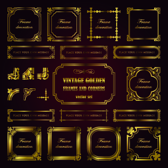 Different Gold frames vector 03
