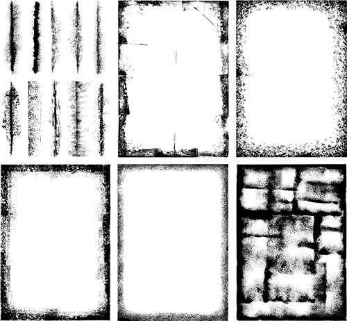 Grunge black frame vector material set 01