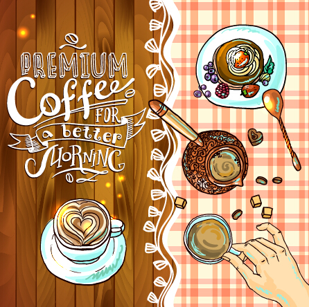 hand drawn Coffee elements coffee 