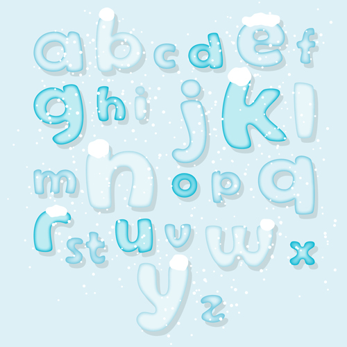 number material ice alphabet 
