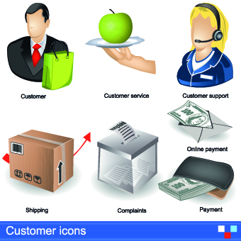 Modern Icons objects vector set 03