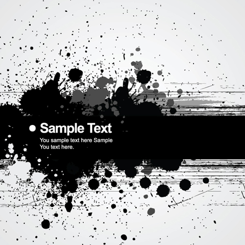 Elements of Ink splash background vector set 01