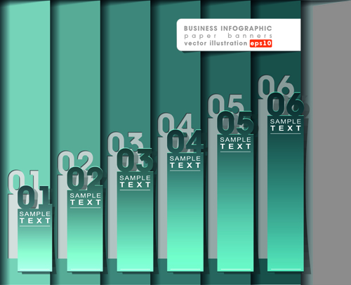 Numbered banner business infographic vector 02