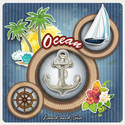 sail ocean elements element background vector background 
