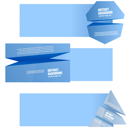 origami light blue banners banner 