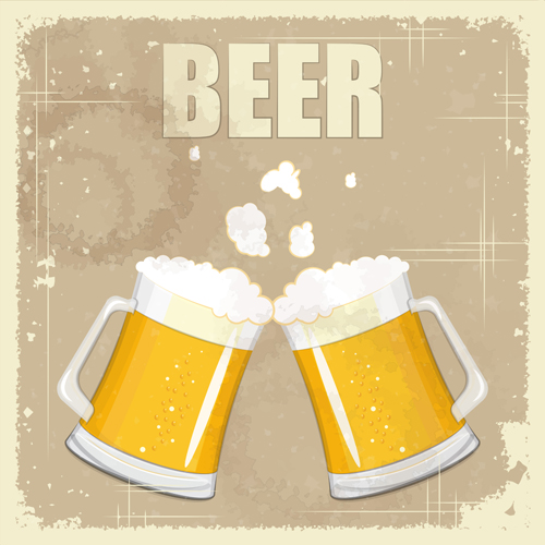 Pub beer menu retro style vector 02