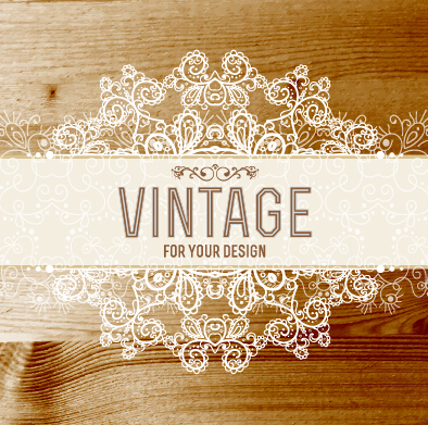 wooden wood Retro font lace background vector background 