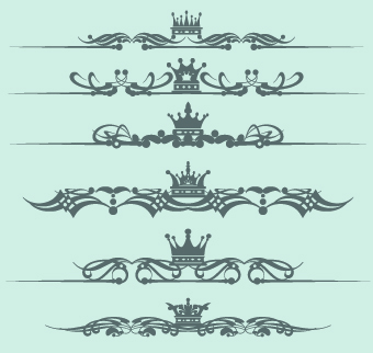 Royal crown decor vector 05