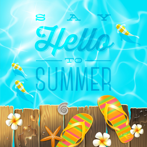 Summer holidays seaside travel background material 03
