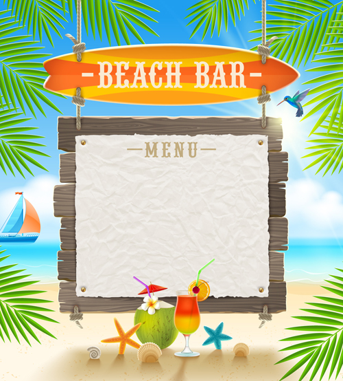 Summer holidays seaside travel background material 04