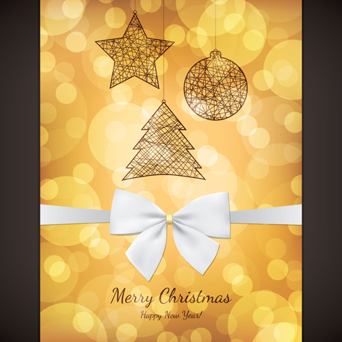 Vintage 2014 christmas background design vector 01