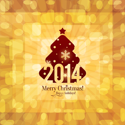Vintage 2014 christmas background design vector 03