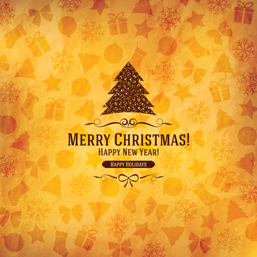Vintage 2014 christmas background design vector 05