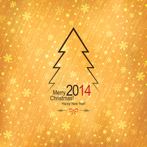 Vintage 2014 christmas background design vector 07