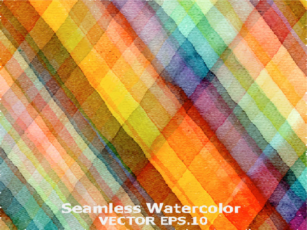 Watercolor checkered pattern seamless vector