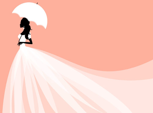 Set of Romantic Wedding vector background 04