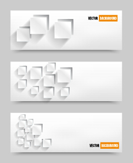White paper banner vectora material 03