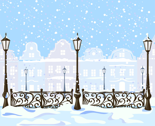 winter city christmas background 