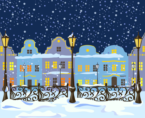 winter city christmas background 