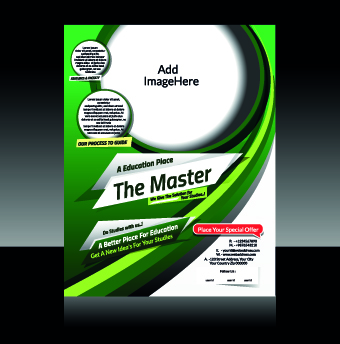 Colored abstract flyer brochure cover vector 02
