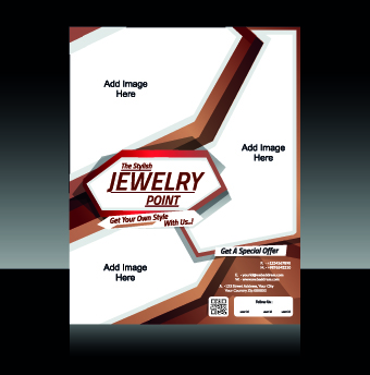 abstract flyer brochure cover vector 04 Colored abstract flyer brochure cover vector 04