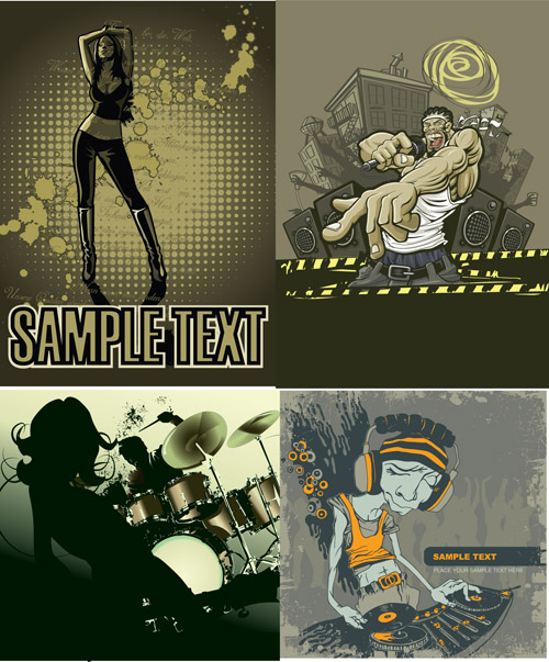 Elements of music art vector