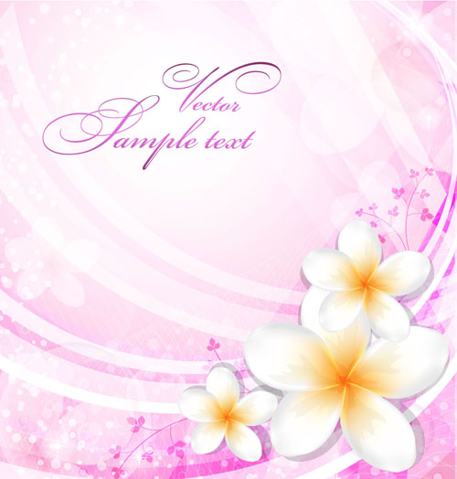 Set of with Flowers elements background vector 04