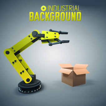 Vector robotic arm industrial background set 04