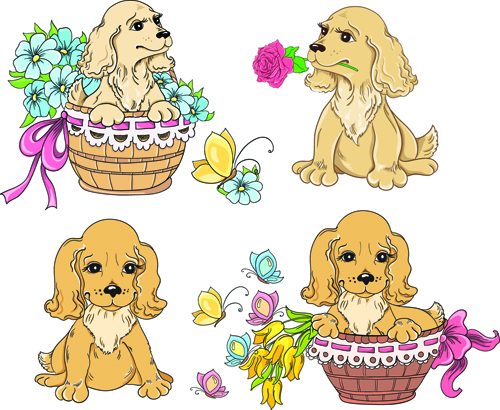 lovely dog design vector graphics