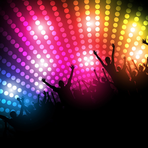Set of People at a party Silhouettes vector 02
