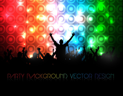 Set of People at a party Silhouettes vector 03